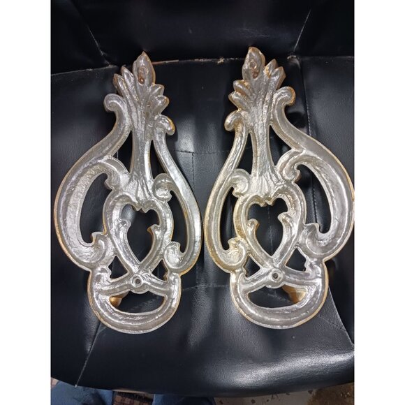 VTG Flower Metal Wall Candle Sconces Hollywood Regency - Picture 4 of 7